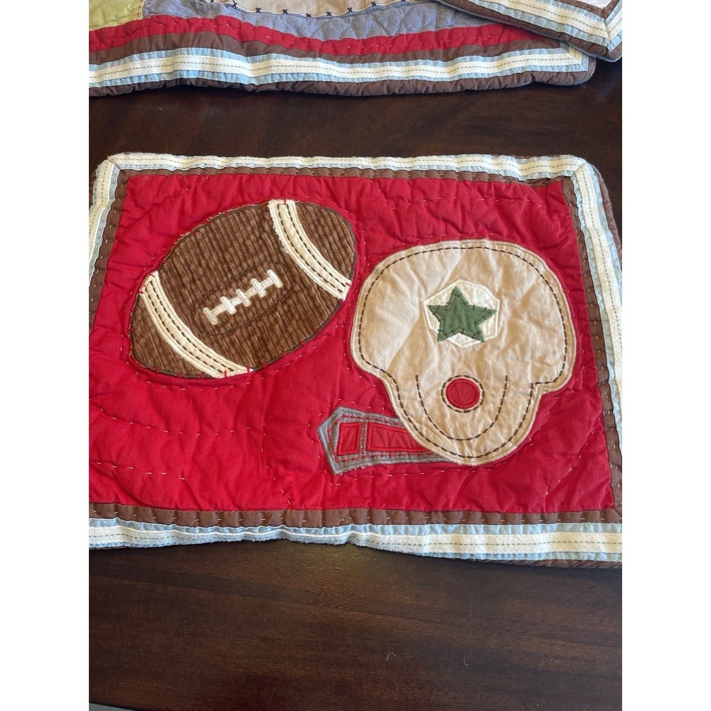 5 Pottery Barn kids Quilted Baseball Basketball pillow shams junior varsity - Picture 2 of 13